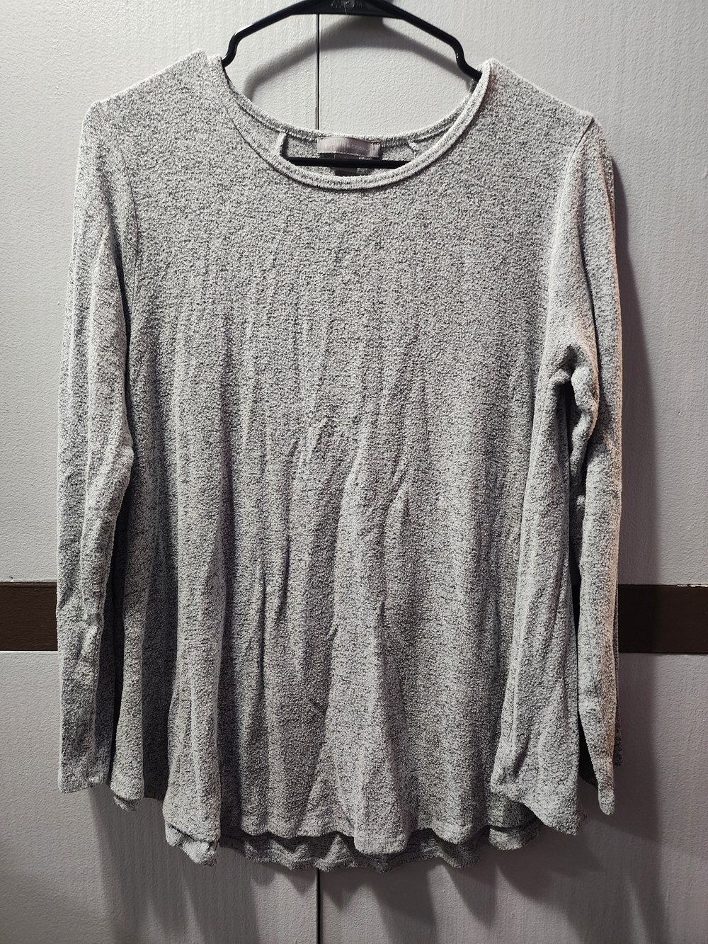 Purple Snow Light Gray Long-Sleeve Knit Top